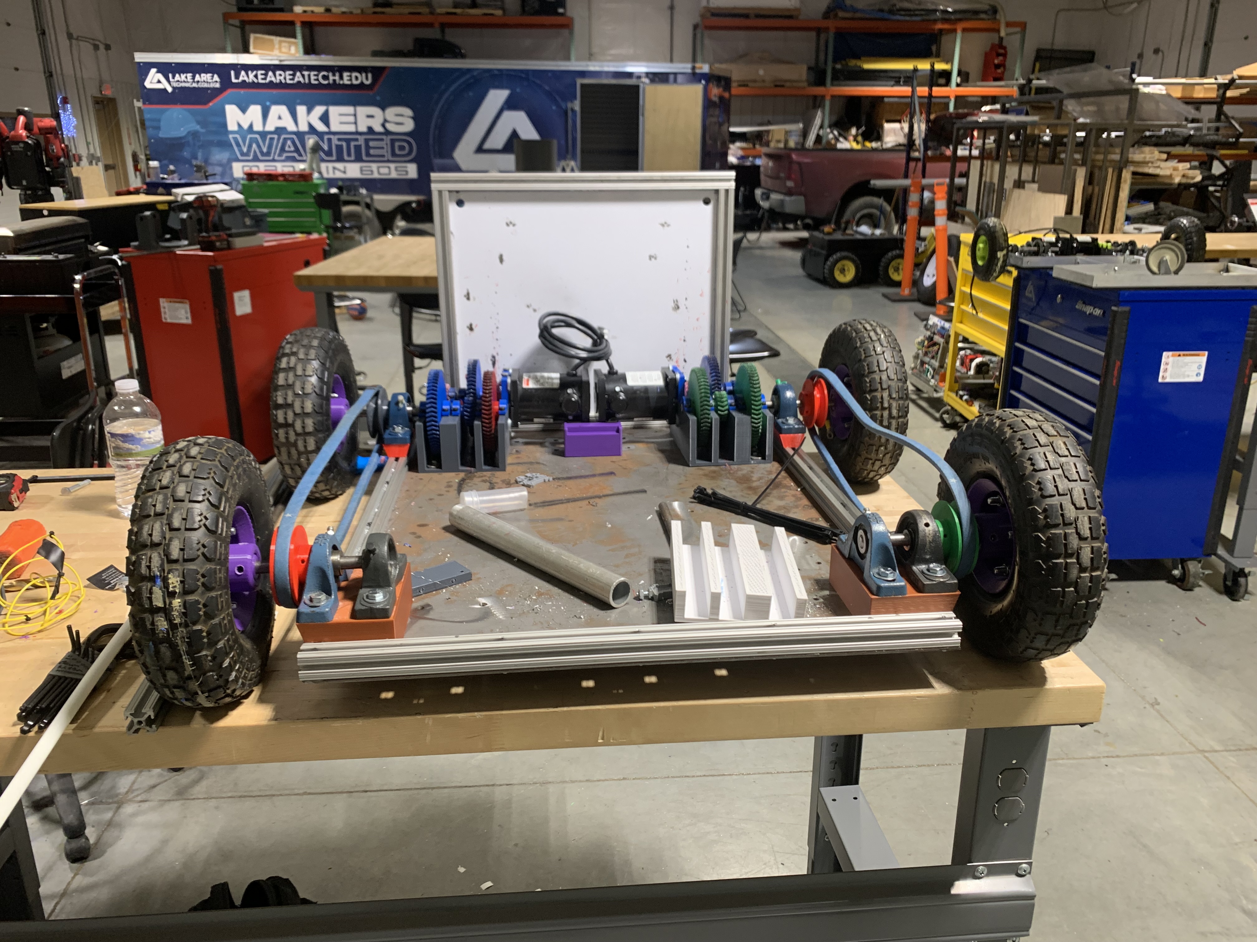 Front view of the robot after driving for the first time..